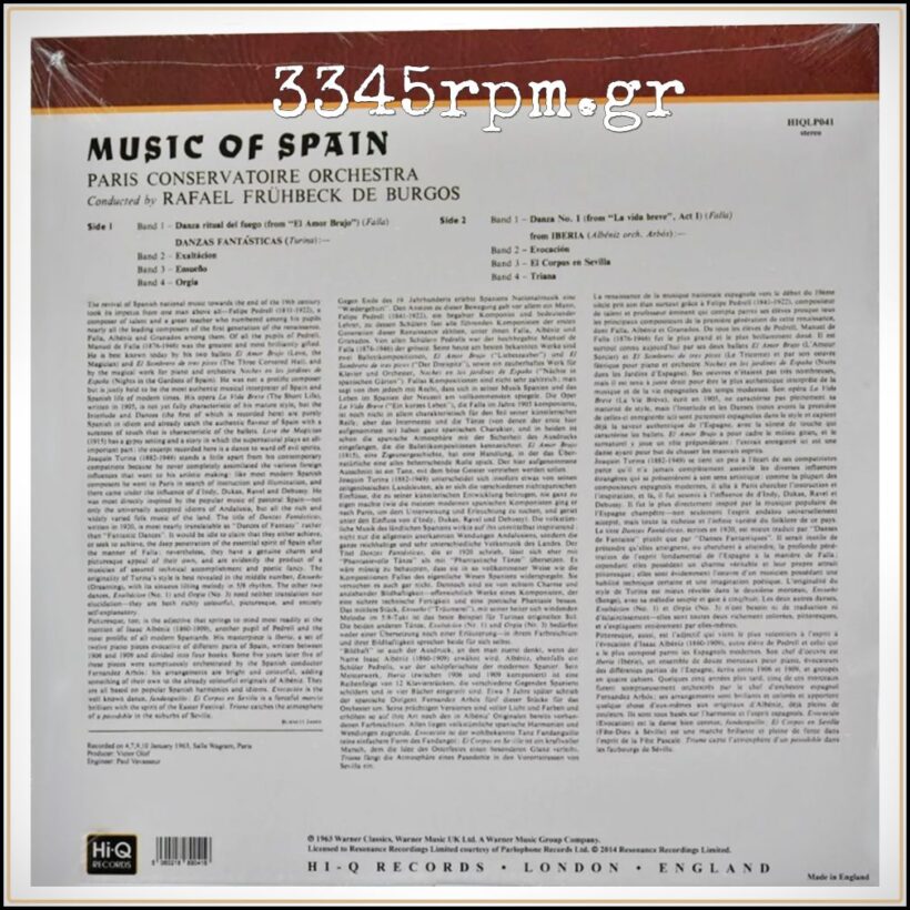 Fruhbeck De Burgos - Music of Spain - Vinyl LP 180gr HQ - Image 3