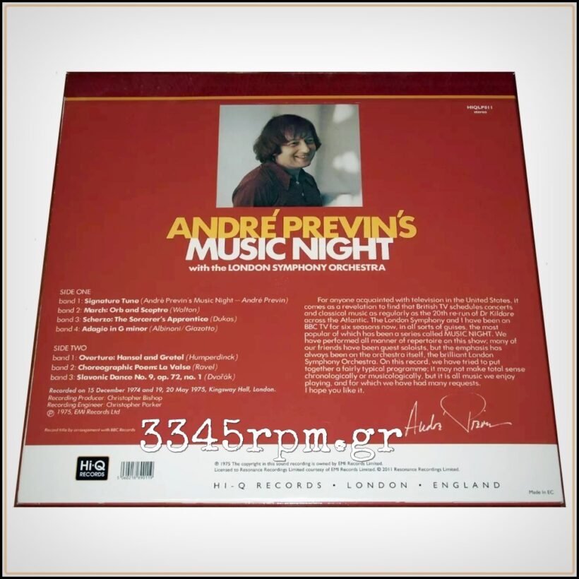 Previn, Andre - Andre Previn's Music Night - Vinyl LP 180gr HQ - Image 2